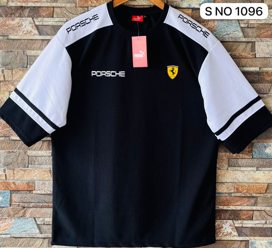 Down shoulder PORSCHE Printed Tshirt...