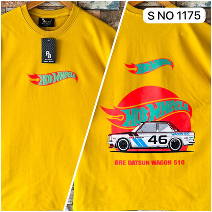 Down shoulder Hot Wheels Printed Tshirt