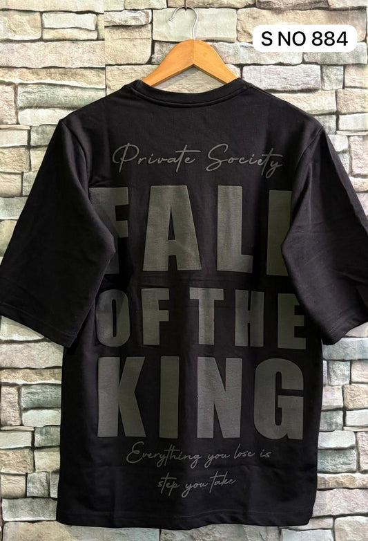 Down Shoulder Fail Of The King printed Tshirt