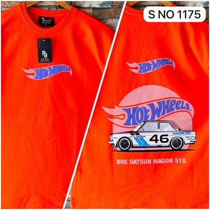 Down shoulder Hot Wheels Printed Tshirt