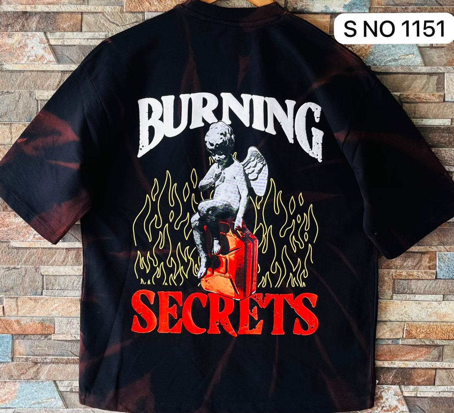 Down shoulder Back printed Tshirt...