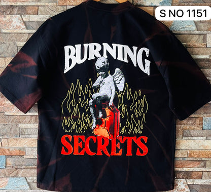 Down shoulder Back printed Tshirt...