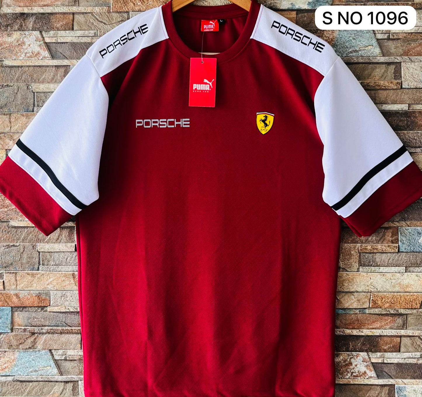 Down shoulder PORSCHE printed Tshirt...