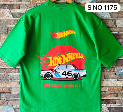 Down shoulder Hot Wheels Printed Tshirt