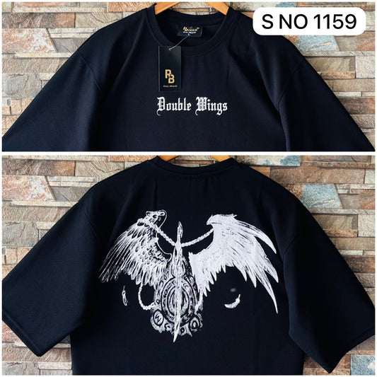 Down shoulder printed Tshirt...