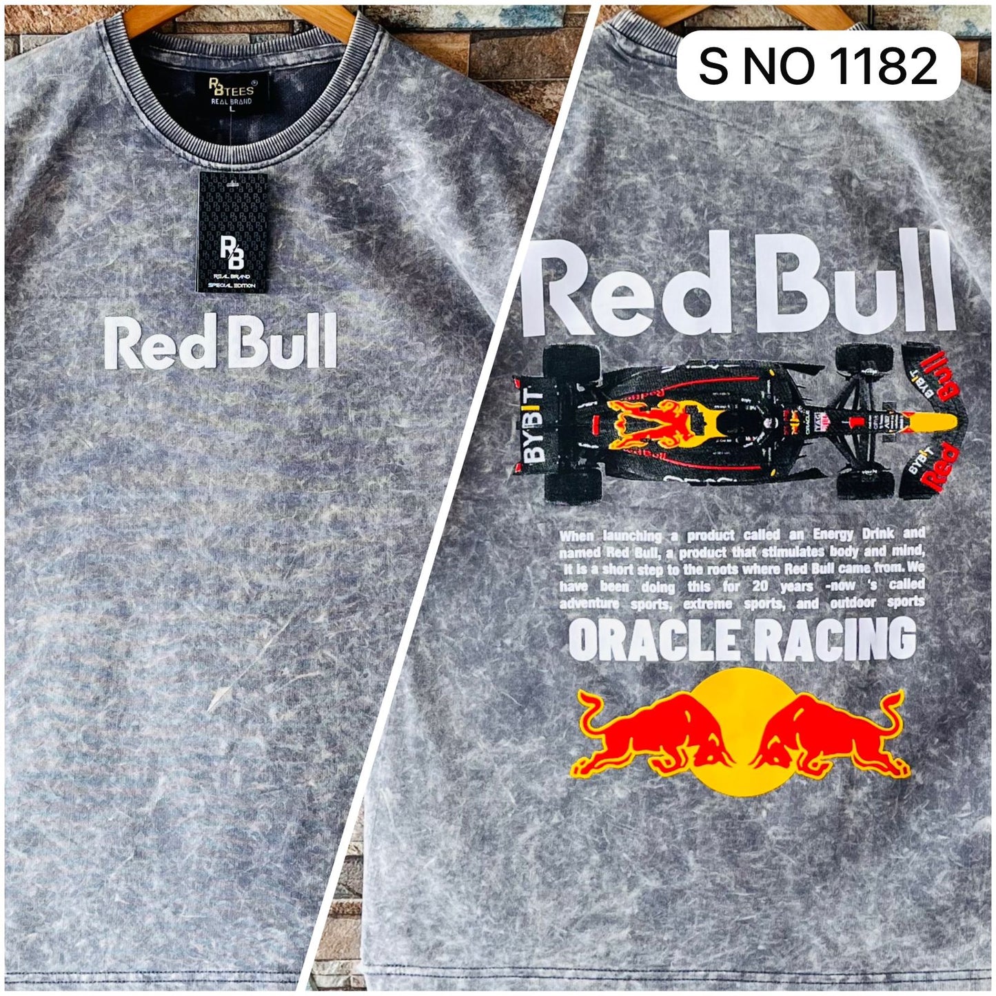 COTTON DOWN SHOULDER RED BULL TSHIRT...