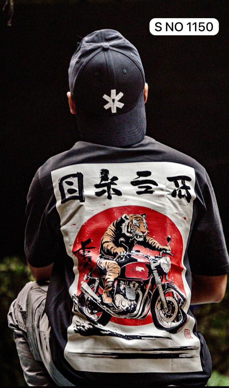 Down shoulder Ride Like Tiger Tshirt...