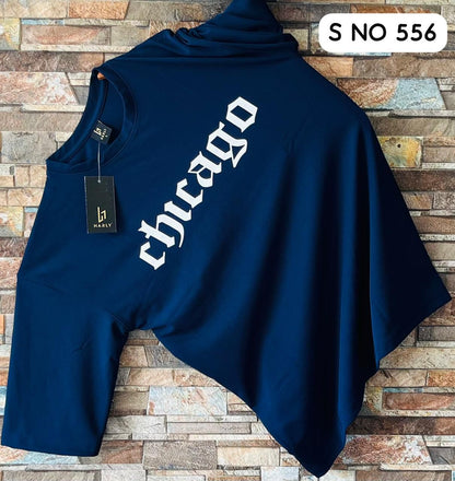 Downshoulder printed T-shirt Chicago