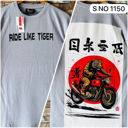 Down shoulder Ride Like Tiger Tshirt...