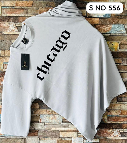 Downshoulder printed T-shirt Chicago