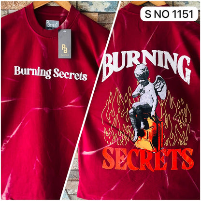 Down shoulder Back printed Tshirt...