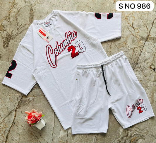 Down shoulder Tshirt and shorts Columbia 23 set...