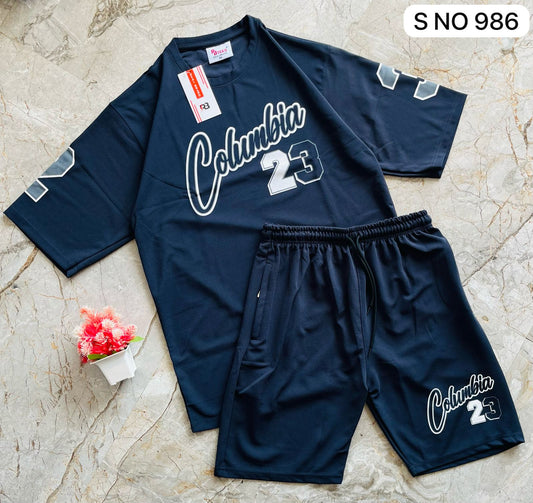 Down shoulder Tshirt and shorts Columbia 23 set..