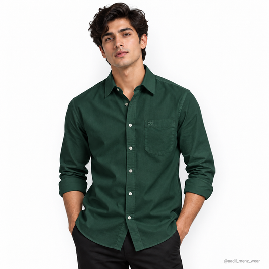TFO Oxford Plain Mill Finish Shirt - Bottle Green