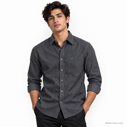 TFO Oxford Plain Mill Finish Shirt - Charcoal