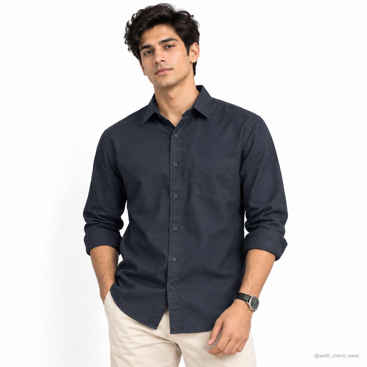 TFO Oxford Plain Mill Finish Shirt - Navy Blue