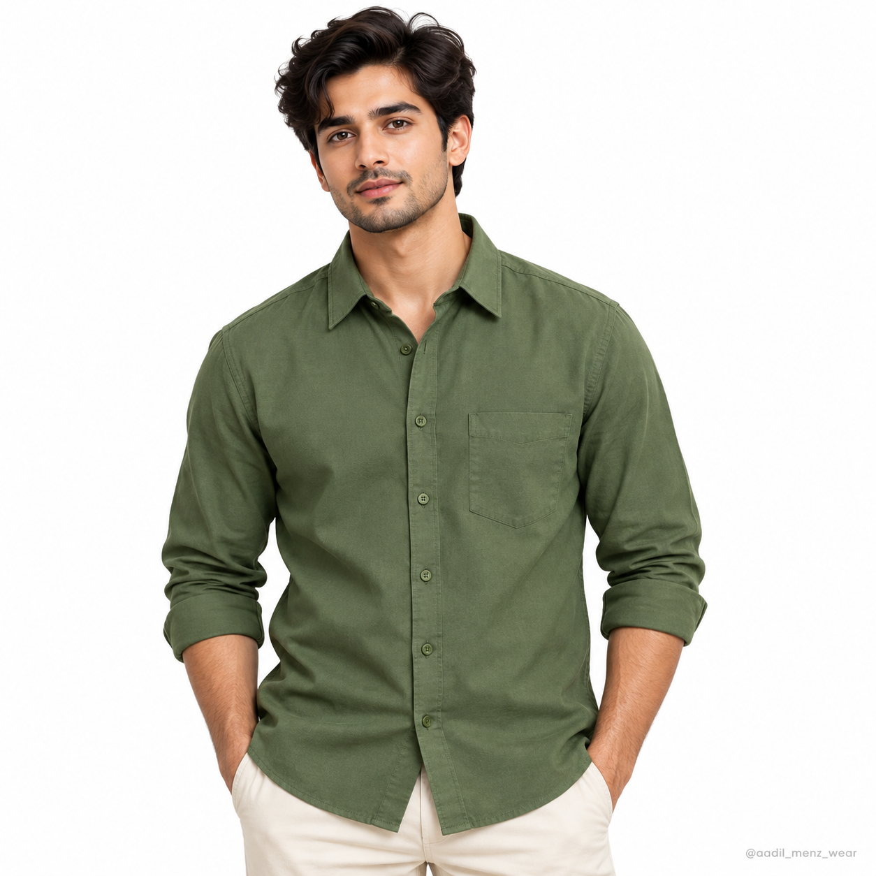 TFO Oxford Plain Mill Finish Shirt - Olive Green