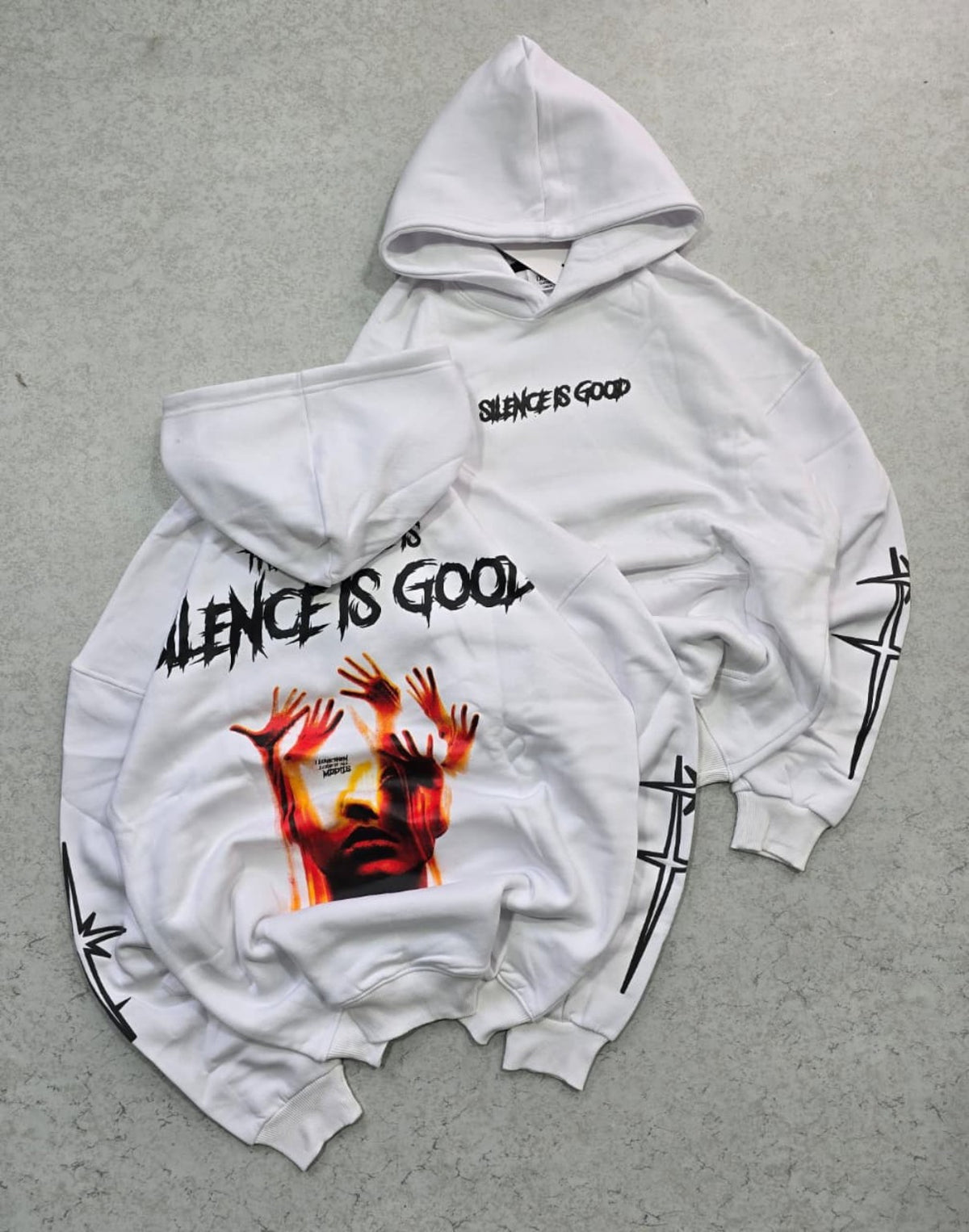 White Silence Is Good graphic hoodie